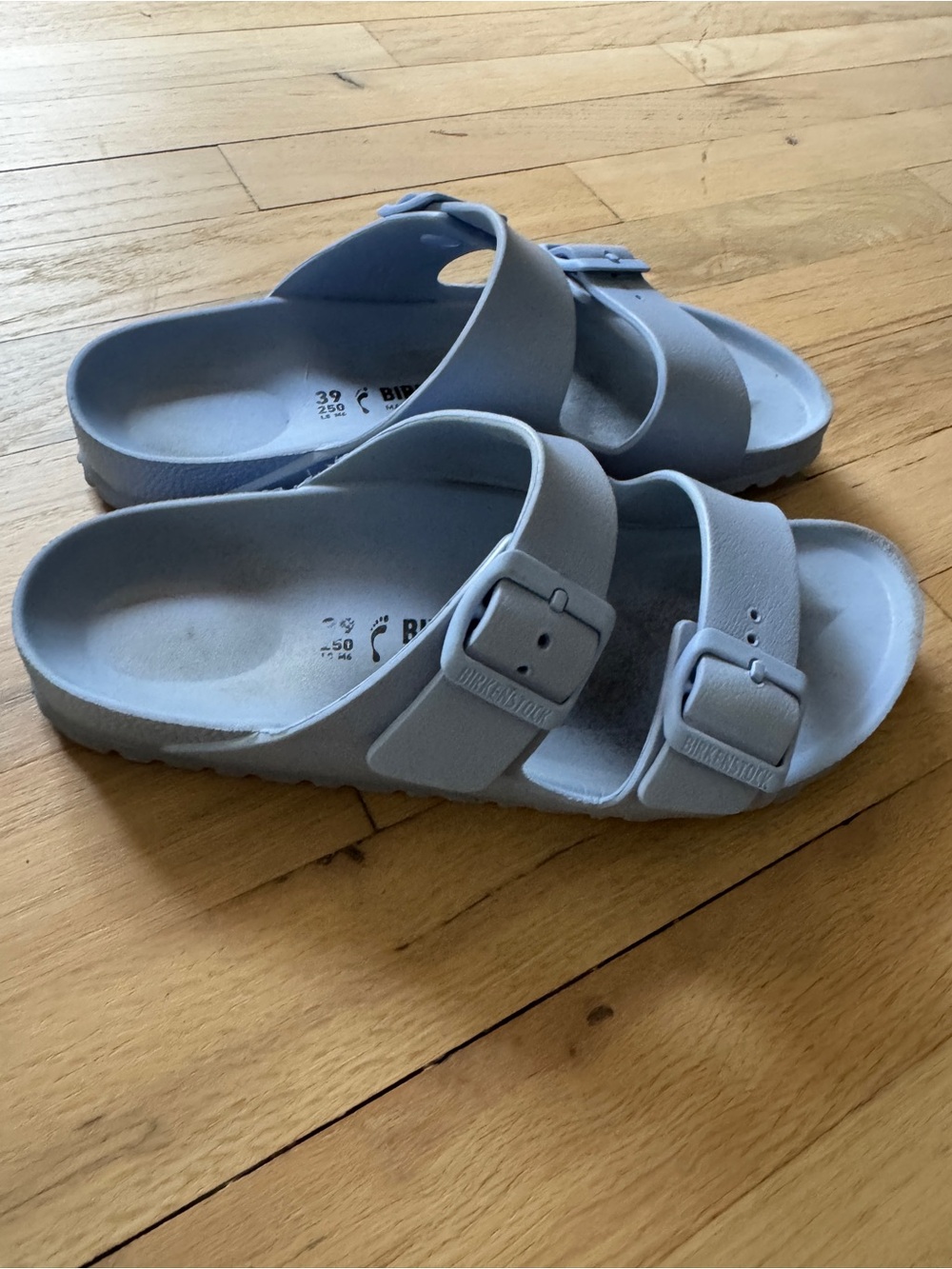 Birkenstock Two-Strap EVA Sandals in Light Blue